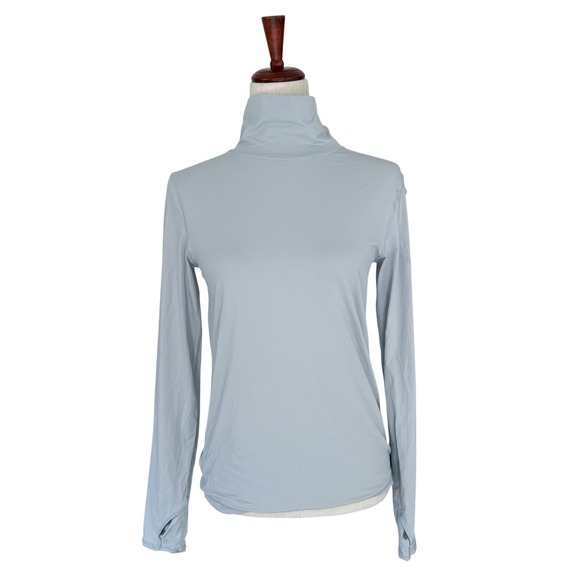Bloq UV Top Shirt Women's Medium Turtleneck Blue Gray Longsleeve Sun Protective - Picture 1 of 10